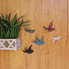 Charming Set of 5 Coastal Coral Color Cast Iron Flying Birds Wall Sculptures Additional image