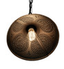 12 inch Kettle Black Punched Tin Pendant Light Rustic Farmhouse Shade Decor Additional image