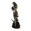Bronzed Aphrodite with Doves on Scallop Shell Statue Additional image