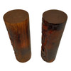 Set of 2 Hand-Carved Wooden Tiki Totems 8" Tribal Island Decor Brown Statues Additional image