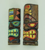 12 inch Tall Hand Crafted Wooden Tiki Totem Wall Mask Set of 2 Additional image