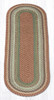 Earth Rugs C-413 Buttermilk / Cranberry Oval Braided Rug 2 Feet X 6 Feet Main image