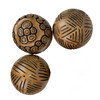 Things2die4 Decorative Orbs Set of 3, Brown Resin with Geometric Patterns Main image