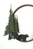 Black Bear Forest Wall Mirror Decorative Metal Bathroom Bedroom Lodge Accent Additional image
