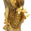 Wood Beehive Decorative Sculpture Natural Standing Accent with 3 Bees Additional image