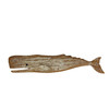Wood Whale Wall Sculpture Coastal Whitewashed 29in Hanging Decor Art Main image