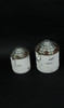 Vintage White Finish Galvanized Decorative Tin Silo Canister Set of 2 Additional image