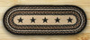 Earth Rugs OP-313 Black Stars Oval Patch 2 Feet x 8 Feet Main image