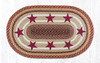 Earth Rugs OP-357 Burgundy Stars Oval Patch 27 Inch X 45 Inch Main image