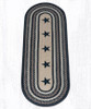 Earth Rugs OP-313 Black Stars Oval Patch 2 Feet X 6 Feet Main image