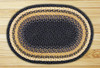 Earth Rugs C-79 Lt. Blue / Dk. Blue / Mustard Oval Braided Rug 2 Feet x 8 Feet Main image