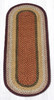 Earth Rugs C-19 Burgundy / Mustard Oval Braided Rug 2 Feet X 6 Feet Main image