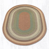 Earth Rugs C-413 Buttermilk / Cranberry Oval Braided Rug 8 Feet X 11 Feet Main image