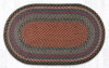 Earth Rugs C-43 Burgundy / Blue / Gray Oval Braided Rug 27" x 45" Main image