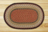 Earth Rugs C-19 Burgundy / Mustard Oval Braided Rug 3 Feet x 5 Feet Main image