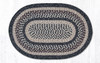 Earth Rugs C 9-93 Black + Tan Oval Braided Rug 20" x 30" Main image