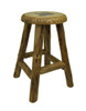 Rustic Handcrafted Wooden Carved Bear Bar Stool 24 in. Additional image