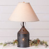 Irvins Country Tinware Paul Revere Lamp in Black with Ivory Linen Shade Additional image