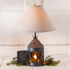 Irvins Country Tinware Paul Revere Lamp in Black with Ivory Linen Shade Additional image