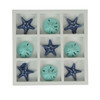 Blue Sand Dollar and Starfish Tic-Tac-Toe Game – Beach-Themed Accent Piece Main image