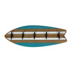 Surfboard Wall Hook Rack 28 in Coastal Wood Metal 5 Cleat Decorative Hooks Main image