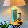 Seafoam Green Shutter Table Lamp 24in Glossy Base 120V 60W Coastal Decor Lifestyle image 1