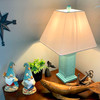 Seafoam Green Shutter Table Lamp 24in Glossy Base 120V 60W Coastal Decor Lifestyle image 4