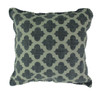 Denim Blue Moroccan Quatrefoil Design Cotton Dhurrie Pillow 20 Inch Main image