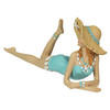 Retro Lounging Beauty Beach Girl Teal Swimsuit Resin Figurine Home Decor Additional image