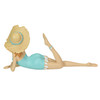 Retro Lounging Beauty Beach Girl Teal Swimsuit Resin Figurine Home Decor Additional image