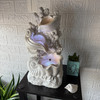Coastal Tabletop Water Fountain White Resin LED Coral Shells 15.5 Inch Lifestyle image 1