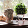 Set of 2 Weathered Gray Greek Lady Statue Wall Mount Cement Head Planter 6 Inch Lifestyle image 2