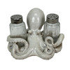 Octopus Salt and Pepper Shaker Set 5.5 Inch Off-White Resin Tabletop Holder Main image
