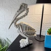 Pelican Skeleton Statue White Distressed Resin Gothic Tabletop Decor 11.5 Inch Lifestyle image 1