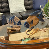 Set of 2 Tropical Fish Figurines Blue Wood Driftwood Bases 10.5 In Lifestyle image 3