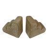 Decorative Cement Scallop Edge Bookends Set of 2 Beige Matte 7.75 Inch Wide Additional image