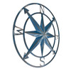 20 Inch Distressed Metal Compass Rose Nautical Wall Decor Indoor Outdoor, Blue Additional image