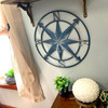 20 Inch Distressed Metal Compass Rose Nautical Wall Decor Indoor Outdoor, Blue Lifestyle image 1