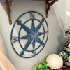 20 Inch Distressed Metal Compass Rose Nautical Wall Decor Indoor Outdoor, Blue Lifestyle image 2