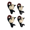 Set of 4 Duck Wall Hooks Hand Painted Resin Rustic 5.5 Inch Decorative Additional image