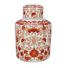 AA Importing 8.5" Jar with Lid, Red and White Floral Main image