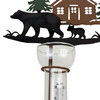 Rustic Bear Cabin Rain Gauge Garden Stake 46.5 Inch Metal and Glass Additional image