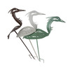 Set of 3 Metal Heron Garden Stakes Brown Green White 35 Inch Outdoor Decor Additional image