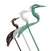 Set of 3 Metal Heron Garden Stakes Brown Green White 35 Inch Outdoor Decor Additional image