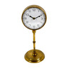 Antique Gold Metal Pedestal Table Clock 15 Inch Quartz Analog Desk Decor Main image