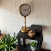 Antique Gold Metal Pedestal Table Clock 15 Inch Quartz Analog Desk Decor Lifestyle image 2