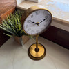 Antique Gold Metal Pedestal Table Clock 15 Inch Quartz Analog Desk Decor Lifestyle image 4