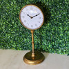 Antique Gold Metal Pedestal Table Clock 15 Inch Quartz Analog Desk Decor Lifestyle image 5