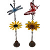 Metal Butterfly and Dragonfly Bell Wind Chimes Set of 2 Sunflower Bells 43 Inch Main image