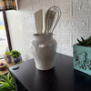 Sea Turtle Ceramic Kitchen Utensil Holder White Glossy 10.5 Inch Tall Lifestyle image 3